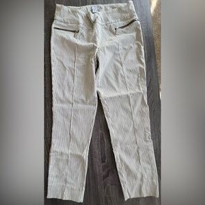 Posh Pinstriped White and Blue Dress Pants | Size 12